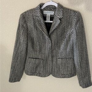 Sag Harbor Black and White Houndstooth Blazer Women’s 4P
